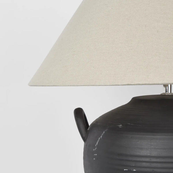 CAMILLE BLACK TABLE LAMP & SHADE